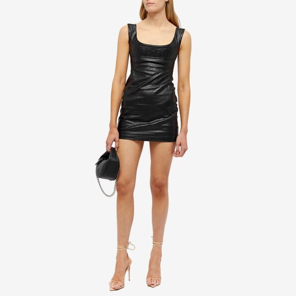 NWT Miaou Vivi Dress in Onyx Python snake skin new FWRD black mini